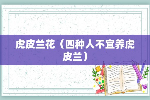 虎皮兰花（四种人不宜养虎皮兰）