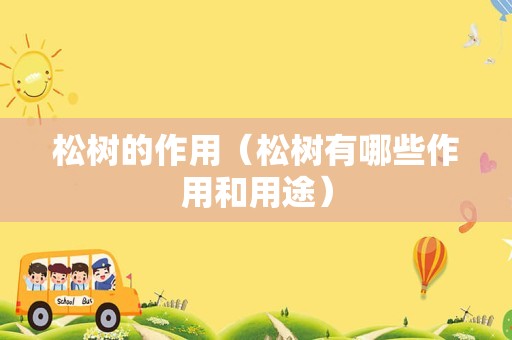 松树的作用（松树有哪些作用和用途）