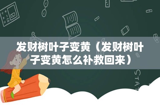 发财树叶子变黄（发财树叶子变黄怎么补救回来）