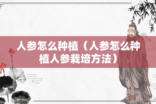 人参怎么种植（人参怎么种植人参栽培方法）