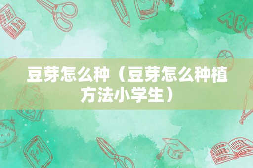 豆芽怎么种（豆芽怎么种植方法小学生）