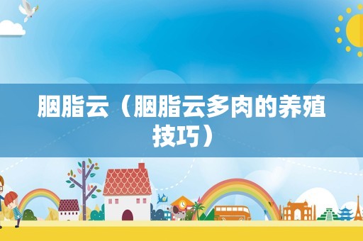 胭脂云（胭脂云多肉的养殖技巧）