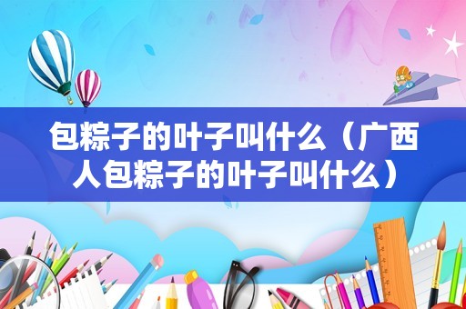 包粽子的叶子叫什么（广西人包粽子的叶子叫什么）