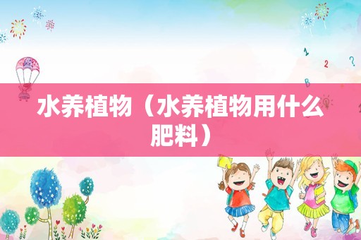 水养植物（水养植物用什么肥料）