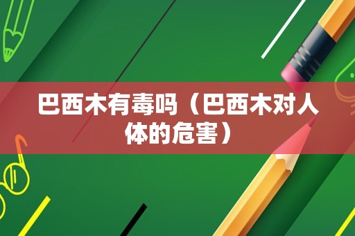 巴西木有毒吗（巴西木对人体的危害）