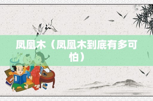 凤凰木（凤凰木到底有多可怕）