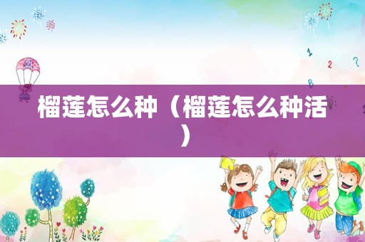 榴莲怎么种（榴莲怎么种活）