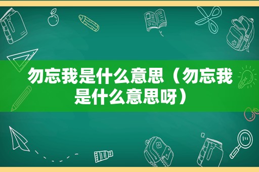 勿忘我是什么意思（勿忘我是什么意思呀）