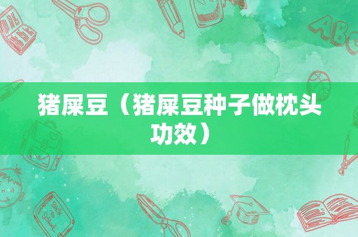 猪屎豆（猪屎豆种子做枕头功效）