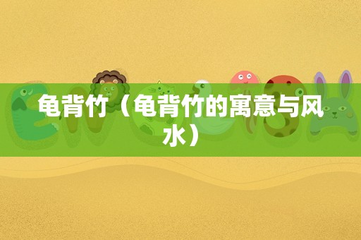 龟背竹（龟背竹的寓意与风水）