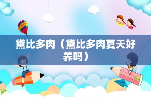 黛比多肉（黛比多肉夏天好养吗）