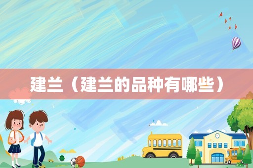 建兰（建兰的品种有哪些）