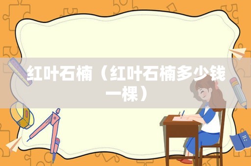 红叶石楠（红叶石楠多少钱一棵）