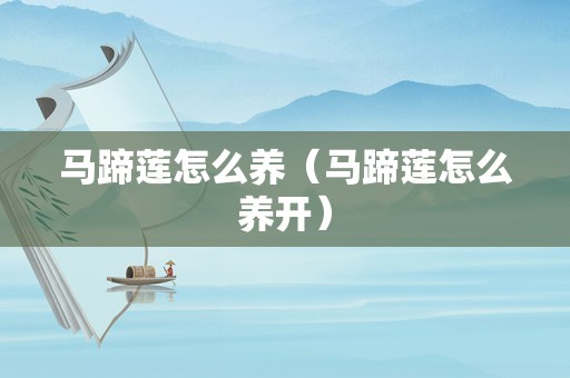马蹄莲怎么养（马蹄莲怎么养开）