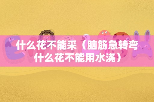 什么花不能采（脑筋急转弯什么花不能用水浇）
