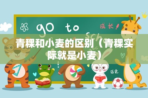 青稞和小麦的区别（青稞实际就是小麦）