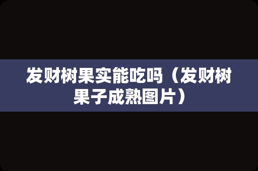 发财树果实能吃吗（发财树果子成熟图片）