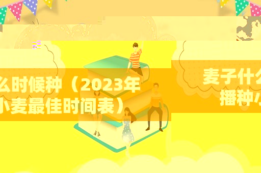 麦子什么时候种（2023年播种小麦最佳时间表）