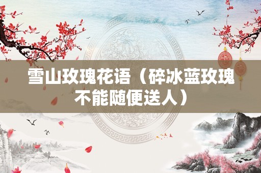 雪山玫瑰花语（碎冰蓝玫瑰不能随便送人）