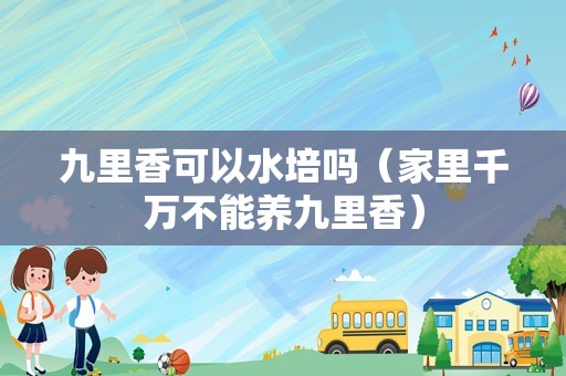 九里香可以水培吗（家里千万不能养九里香）