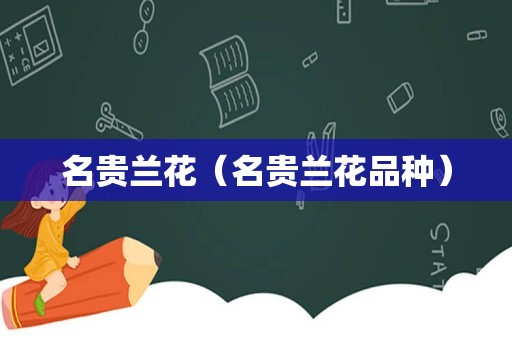 名贵兰花（名贵兰花品种）