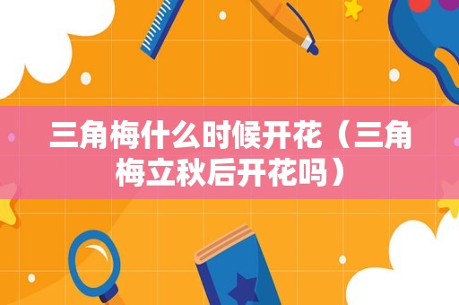 三角梅什么时候开花（三角梅立秋后开花吗）