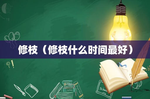 修枝（修枝什么时间最好）