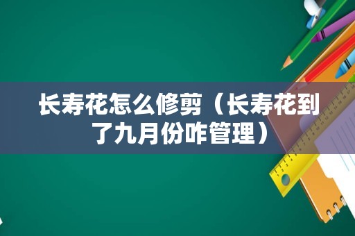 长寿花怎么修剪（长寿花到了九月份咋管理）