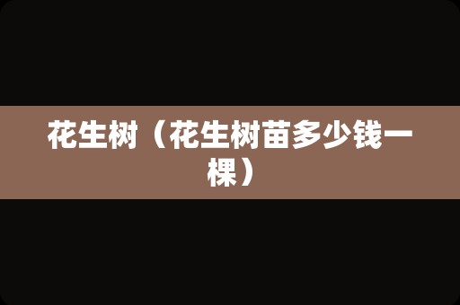花生树（花生树苗多少钱一棵）