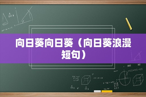 向日葵向日葵（向日葵浪漫短句）