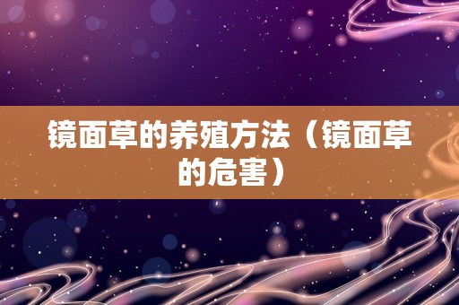 镜面草的养殖方法（镜面草的危害）