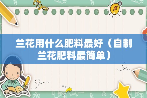 兰花用什么肥料最好（自制兰花肥料最简单）