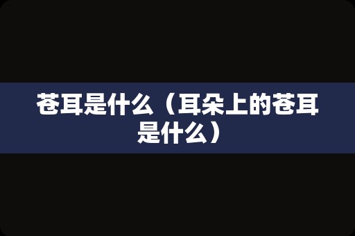 苍耳是什么（耳朵上的苍耳是什么）