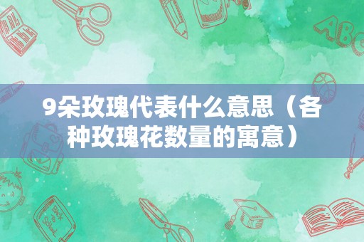 9朵玫瑰代表什么意思（各种玫瑰花数量的寓意）