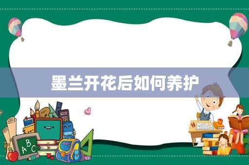 墨兰开花后如何养护