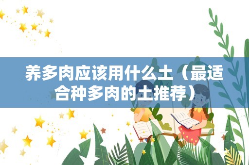 养多肉应该用什么土（最适合种多肉的土推荐）