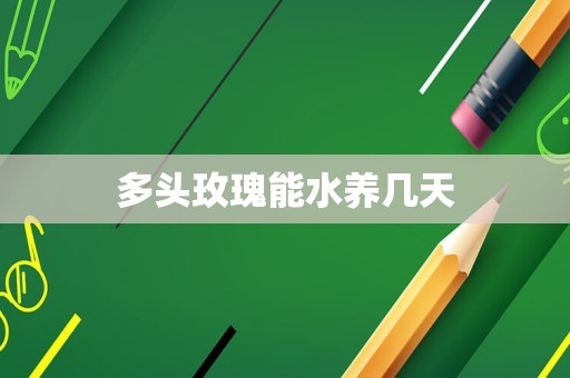 多头玫瑰能水养几天