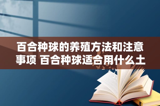 百合种球的养殖方法和注意事项 百合种球适合用什么土养殖啊