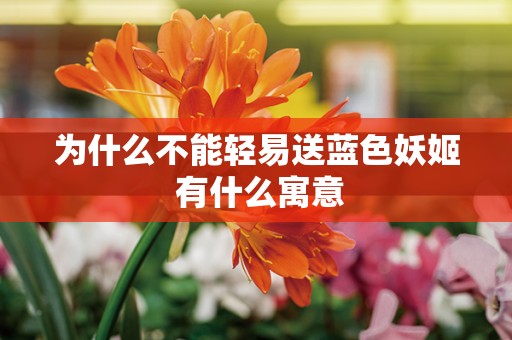 为什么不能轻易送蓝色妖姬 有什么寓意