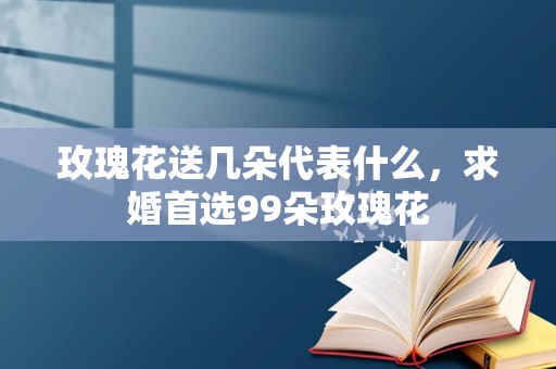 玫瑰花送几朵代表什么，求婚首选99朵玫瑰花