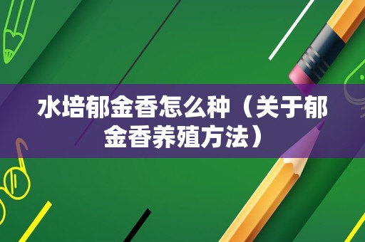 水培郁金香怎么种（关于郁金香养殖方法）