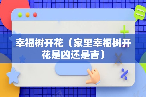 幸福树开花（家里幸福树开花是凶还是吉）