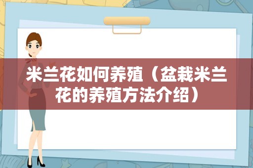 米兰花如何养殖（盆栽米兰花的养殖方法介绍）