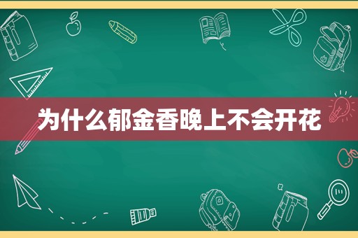 为什么郁金香晚上不会开花