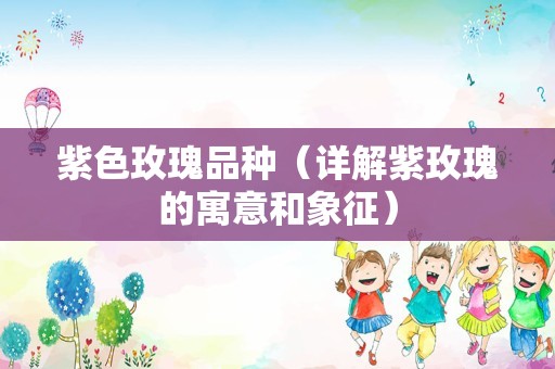 紫色玫瑰品种（详解紫玫瑰的寓意和象征）