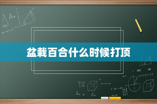 盆栽百合什么时候打顶