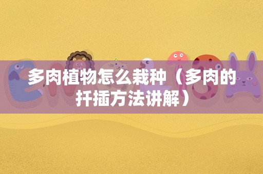 多肉植物怎么栽种（多肉的扦插方法讲解）