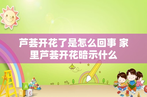 芦荟开花了是怎么回事 家里芦荟开花暗示什么