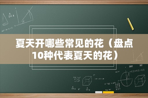夏天开哪些常见的花（盘点10种代表夏天的花）