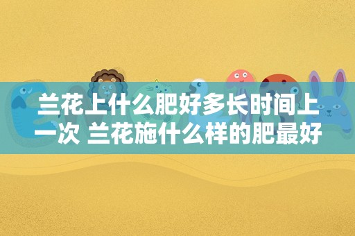 兰花上什么肥好多长时间上一次 兰花施什么样的肥最好